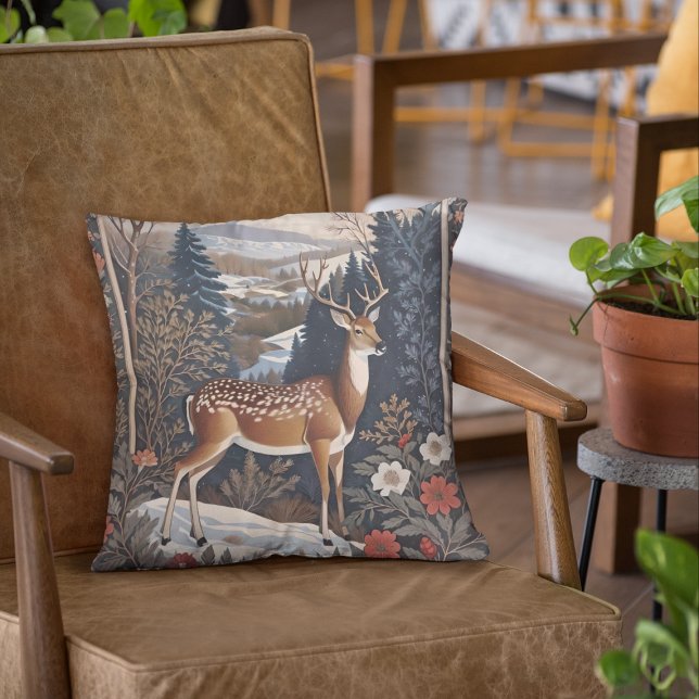 Elegantes Winter Deer Nature Design Kissen (Von Creator hochgeladen)
