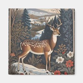 Elegantes Winter Deer Nature Design Magnet