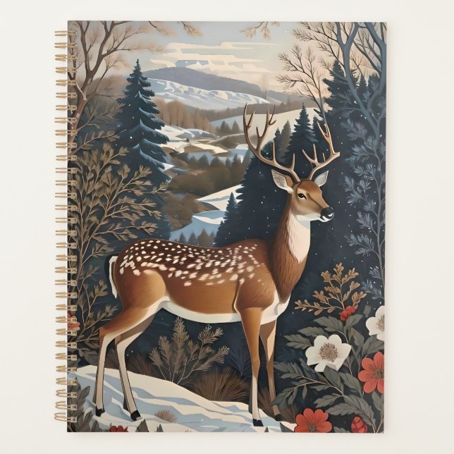 Elegantes Winter Deer Nature Design Planer (Vorderseite)