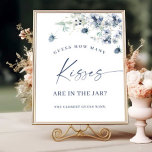 Elegantes Winter Dusty Blue Foliage Brautparty Poster