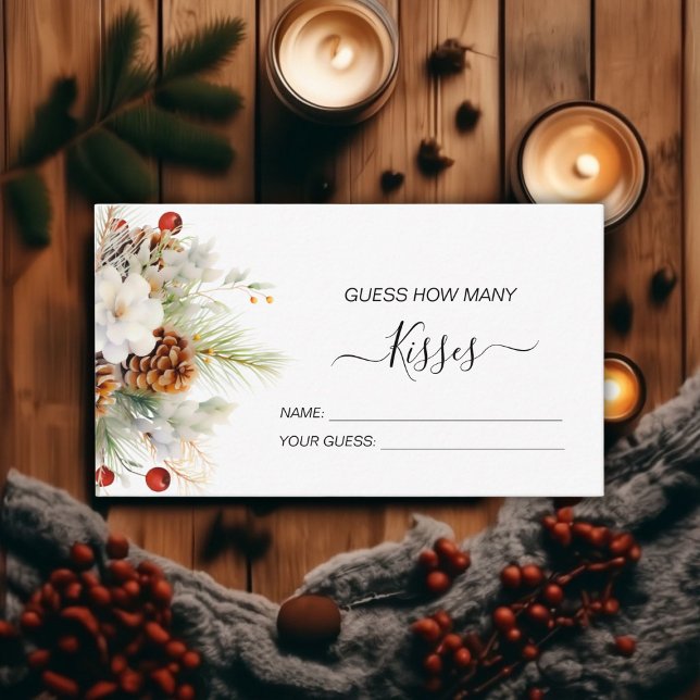 Elegantes Winter Evergreen & Rowan Brautparty Begleitkarte (Winter Evergreen & Rowan Bridal Shower Enclosure Card)