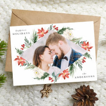 Elegantes Winter Floral Geometric Frame Foto