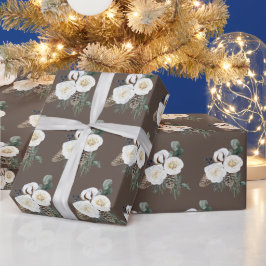 Elegantes Winter Floral Wrapping Paper Geschenkpapier