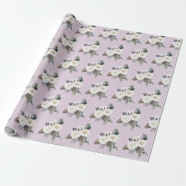 Elegantes Winter Floral Wrapping Paper Geschenkpapier
