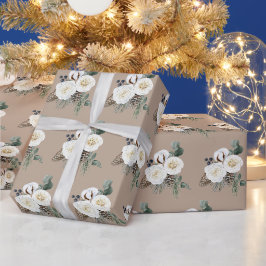 Elegantes Winter Floral Wrapping Paper Geschenkpapier