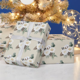 Elegantes Winter Floral Wrapping Paper Geschenkpapier