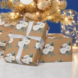 Elegantes Winter Floral Wrapping Paper Geschenkpapier