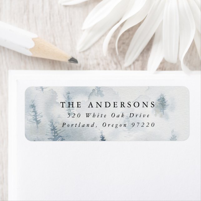 Elegantes Winter Forest Return Address Label (Insitu)