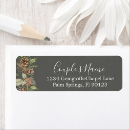Elegantes Winter Gray Wedding Return Label