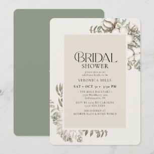 Elegantes Winter Greenery Brautparty Einladung