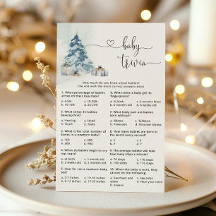 Elegantes Winter-Kalligrafie-Baby-Quizspiel