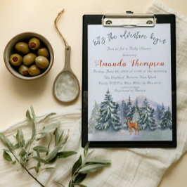 Elegantes Winter Tree Watercolor Woodland Adventur Einladung