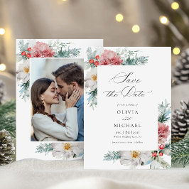 Elegantes Winter Wedding Christmas Foto Save The Date