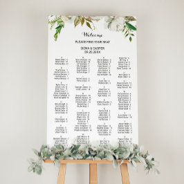 Elegantes Winter White Alphabetical Seating Chart Poster