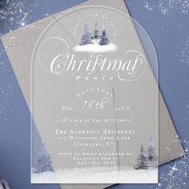 Elegantes Winter Wonderland Arch Weihnachtsfest Pa Acryleinladungen