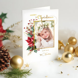 Elegantes Winterflorales Gold Frohe Weihnachten 1
