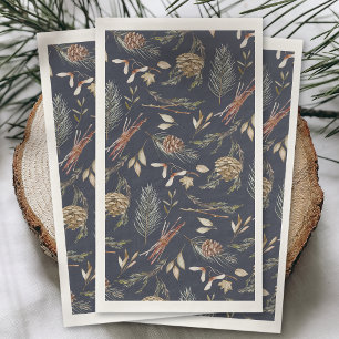 Elegantes Wintergasthandtuch mit Pinecones Serviette