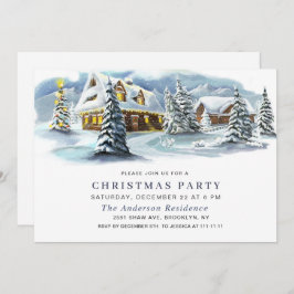 Elegantes Winterlandschaft Weihnachts-Party Einladung