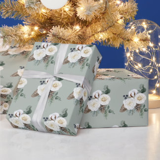 Elegantes winterliches Blumenverpackungspapier Geschenkpapier