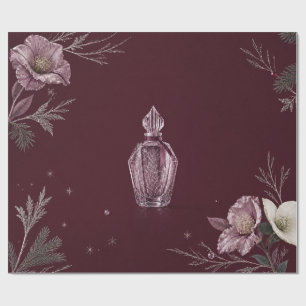 Elegantes Winterparfüm Burgunderrot Weihnachtsverp Geschenkpapier