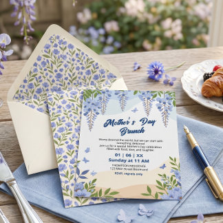 Elegantes Wisteria-Blumen-Muttertags-Brunch Einladung