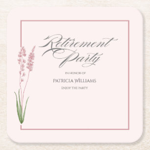 Elegantes Womans Pastel Wildblume Ruhestand Party Rechteckiger Pappuntersetzer