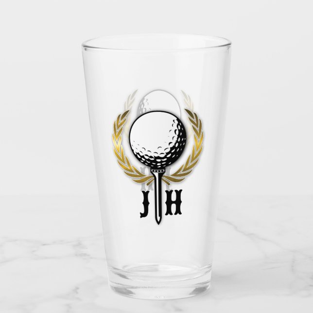 Elegantes Women Golf Monogram Design Glas (Vorderseite)