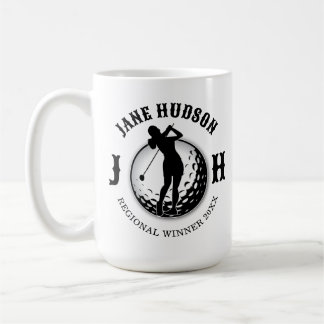 Elegantes Women Golf Monogram Design Kaffeetasse