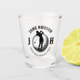Elegantes Women Golf Monogram Design Schnapsglas