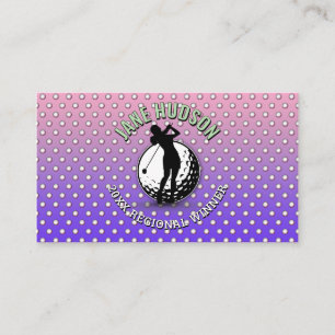 Elegantes Women Golfer Monogram Design Visitenkarte