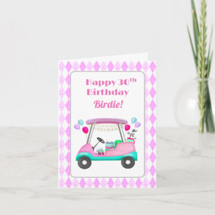Elegantes Women's Golf Party Cart 30. Geburtstag Karte