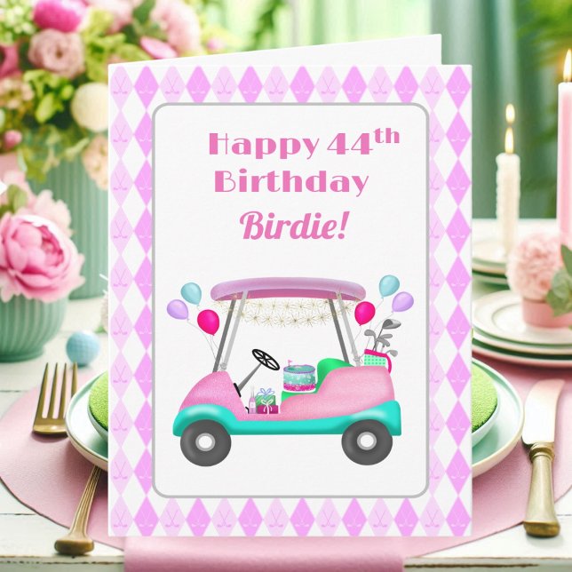 Elegantes Women's Golf Party Cart 44. Geburtstag Karte (Von Creator hochgeladen)