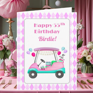 Elegantes Women's Golf Party Cart 55. Geburtstag Karte
