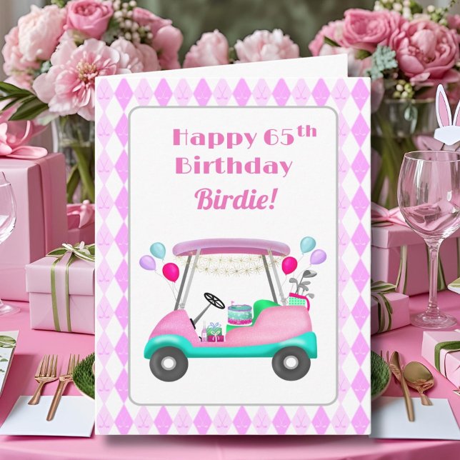 Elegantes Women's Golf Party Cart 65. Geburtstag Karte (Von Creator hochgeladen)