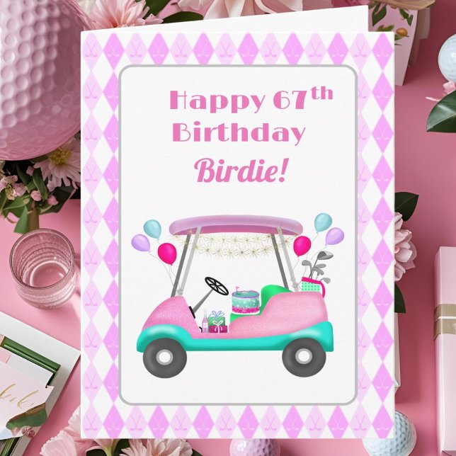 Elegantes Women's Golf Party Cart 67. Geburtstag Karte (Von Creator hochgeladen)
