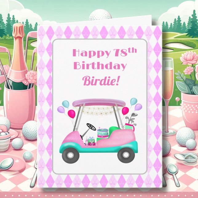 Elegantes Women's Golf Party Cart 78. Geburtstag Karte (Von Creator hochgeladen)