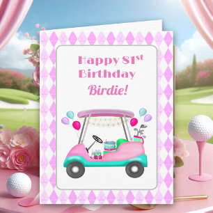 Elegantes Women's Golf Party Cart 81. Geburtstag Karte