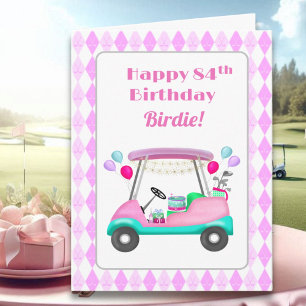 Elegantes Women's Golf Party Cart 84. Geburtstag Karte
