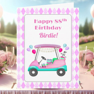 Elegantes Women's Golf Party Cart 88. Geburtstag Karte