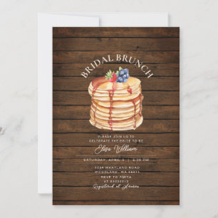 Elegantes Wood Fruit Pancake Brunch Brautparty Einladung