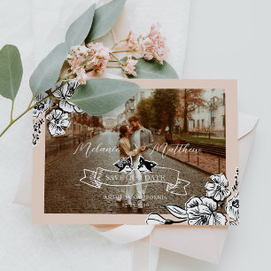 Elegantes Woodland Fox Blumengestelle Foto Save The Date