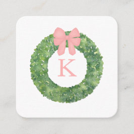 Elegantes Wreath Pink Bow Baby Shower Book for Bab Begleitkarte