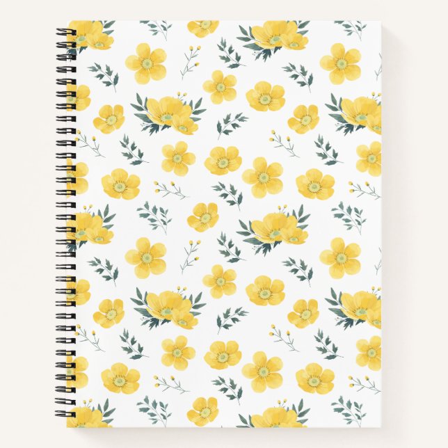 Elegantes Yellow-Blume-Notebook Notizbuch (Vorderseite)