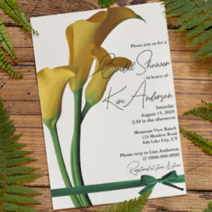 Elegantes Yellow Calla Lily Brautparty Einladung
