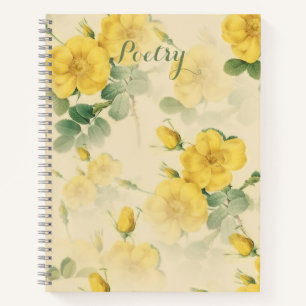 Elegantes Yellow Flowers Poetry Notebook Notizbuch