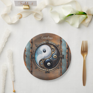 Elegantes Yin-Yang-Zeichen Pappteller