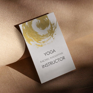 Elegantes YOGA Goldfolien-Pinselstriche ZEN-Symbol Visitenkarte