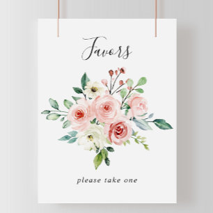 Elegantes zartes Herbst-Blumen-Gunstbezeigungsschi Poster