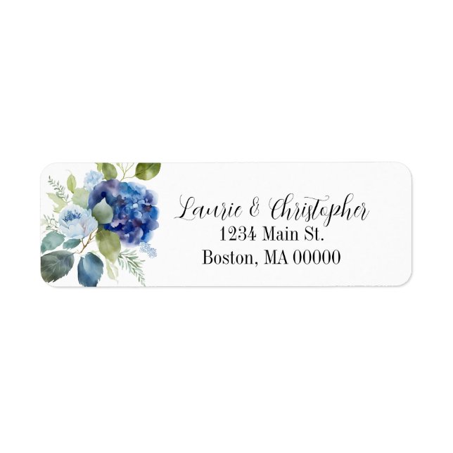 Elegantes, zeitloses Blumenadressen-Label (Vorne)