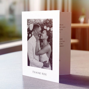 Elegantes zeitloses Hochzeitsfoto-Andenken Dankeskarte